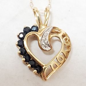 Gold and Black Heart Necklace